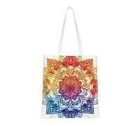 CSIVKEJ Borsa a tracolla in tela da donna, casual, riutilizzabile, multiuso, borsa per la spesa, Mandala 12, Taglia unica