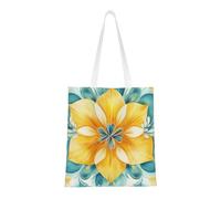 CSIVKEJ Borsa a tracolla in tela da donna, casual, riutilizzabile, multiuso, borsa per la spesa, Mandala Fiori 10, Taglia unica