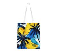 CSIVKEJ Borsa a tracolla in tela da donna, casual, riutilizzabile, multiuso, borsa per la spesa, Palme 10, Taglia unica