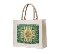 CSIVKEJ Borsa tote in tela riutilizzabile multiuso borsa della spesa shopping viaggi palestra borse, Mandala dei fiori 1, Taglia unica