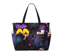 CSIVKEJ Borse da spiaggia da donna, borsa da spiaggia impermeabile con cerniera, borsa da piscina per viaggi e vacanze, Fungo pipistrello 14, 45x38x17 cm