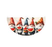 CSIVKEJ Gnomi Anguria Stampa Mezzo Rotondo Appeso Bandiera Outdoor Banner Decor