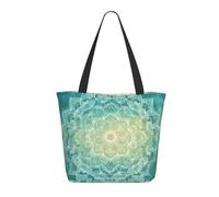 CSIVKEJ Grande borsa tote per le donne borsa da spiaggia portatile riutilizzabile shopping borse della spesa, Mandala Fiore 1, Taglia unica