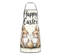 CSIVKEJ Grembiule per donne e uomini con tasca da cucina grembiule da chef per cucinare cottura giardino, Coniglietto di Pasqua felice 9, 52 X 72 cm