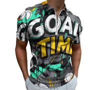 CSIVKEJ Polo da uomo, a maniche corte, slim fit, polo da golf, camicia casual atletica per tutti i giorni, ufficio e attività all'aperto, Calcio, L