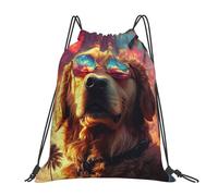 CSIVKEJ Sacca con coulisse, per palestra, sport, viaggi, lavoro, yoga, unisex, da adulto, Golden Retriever 18, 36x43cm