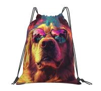 CSIVKEJ Sacca con coulisse, per palestra, sport, viaggi, lavoro, yoga, unisex, da adulto, Golden Retriever 19, 36x43cm