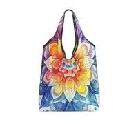 CSIVKEJ Sacchetti della spesa riutilizzabili con manici leggeri si ripiega in un piccolo sacchetto design lavabile, Mandala 1, Taglia unica