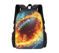 CSIVKEJ Zaino per uomo e donna, leggero, per spostamenti quotidiani, viaggi d'affari, escursioni, Pallone da rugby 14, 42 X 32 X 14 cm