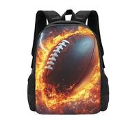 CSIVKEJ Zaino per uomo e donna, leggero, per spostamenti quotidiani, viaggi d'affari, escursioni, Pallone da rugby 15, 42 X 32 X 14 cm