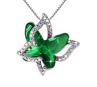 CSIYANJRY99 Collane con ciondolo a forma di farfalla in cristallo Boemia color argento, gioielli collane regalo per le donne, Zinco, Zirconia cubica