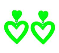 CSIYANJRY99 Orecchini a doppio cuore, orecchini pendenti a forma di cuore, orecchini pendenti per amanti dell'amore, orecchini a forma di cuore, regalo per le donne, Zinco, Nessuna pietra preziosa
