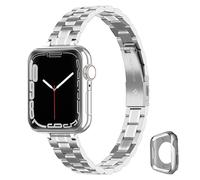 CSJCUBIC Cinturino compatibile con Apple Watch Cinturino 9 8 7 6 5 4 3 2 1 Serie SE per le donne, cinturino di ricambio sottile e in acciaio inox per iWatch 38mm 40mm 41mm Apple Watch band, Argento