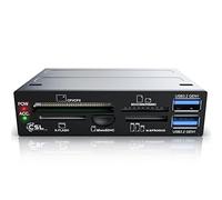 CSL - Card Reader Lettore di schede da 3,5 pollici all in One USB 3.0 Super Speed - 2 Porte USB 3.0 - Pannello Multifunzione in Nero - SD SDHC Mini Micro SDHC XD CF MD