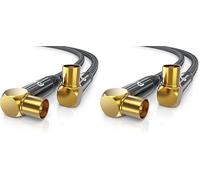 CSL - Cavo antenna HDTV da 1 m con attacco ad angolo di 90°, 135 dB 75 Ohm, DVB-T e DVB (Confezione da 2)