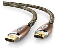 CSL - Cavo HDMI Premium 0,5 m 50 cm 2.0b UHD 4k - High Speed with Ethernet - HDMI 2.0b 2.0a 2.0 1.4a - 4K Ultra HD 2160p Full HD 1080p - Cavo 3 schermato - 3D Arc CEC - Design Rame