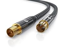 CSL - Cavo per antenna HDTV da 2 m con cavo coassiale da spina coassiale a accoppiamento coassiale 135 Db 75 Ohm - DVB-T e DVB-T2 DVB-C DVB-S DVB-S2 Radio FM DAB