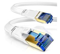CSL-Computer - Cavo di rete CAT 8 ad alta velocità Gigabit RJ45, 40000 Mbits, 40 Gbps, piatto, colore: Bianco