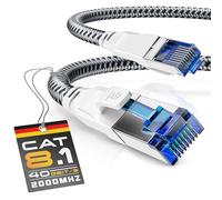 Csl-Computer Csl - Cavo Di Rete Cat.8 40 Gbit, 7,5 M, In Cotone, Cavo Patch Lan, Cavo Dati Rj45, Cavo Ethernet Cat 8 Gigabit {Bianco 10,0 M Bianco}