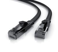 CSL-Computer Primewire - 2m - Cavo Ethernet 40 Gbps - Cat 8- Alta Velocitá - FFTP - Cavo Patch di Rete LAN - Compatibile Cat 6 Cat 7-2000MHz - Cavo Piatto Schermato - Intercciato in Nylon - Nero