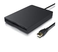 CSL - Lettore Floppy Esterno USB FDD 1,44MB 3,5 Pollice - PC e Mac - Slimline Floppy Disk Drive Esterna - Portatile - Plug e Play - Nero - Compatibile con Windows 10
