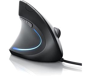 CSL - Nuovo Mouse Verticale per Mancini - Design ergonomico - Previene Il Disturbo del Tunnel Carpale sindrome RSI - rispettoso del Braccio - 5 Tasti