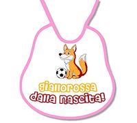 csm informatica Bavetta Bavaglino personalizzabile Regalo nascita neonato gadget compatibile per tifosa Giallorossa dalla nascita Adatto a roma nel cuore