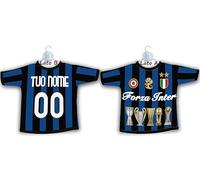 csm informatica Mini T-Shirt Maglietta Personalizzabile con Nome e Numero Squadra con Ventosa x Auto Vetro Forza neroazzurro nerazzurro Gadget Compatibile x Tifoso Internazionale