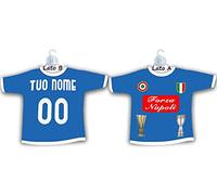 csm informatica Mini T-Shirt Maglietta Personalizzabile con Nome e Numero Squadra con Ventosa x Auto Vetro Forza Azzurri Adatta a Napoli Gadget Compatibile x Tifoso Napoletano nel Cuore