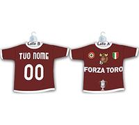 csm informatica Mini T-Shirt Maglietta Personalizzabile con Nome e Numero Squadra con Ventosa x Auto Vetro Forza Torino Granata Gadget Compatibile x Tifoso