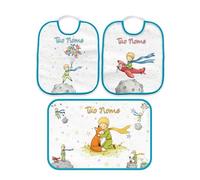 csm informatica Set Bavaglini Asilo personalizzabile con nome Favole Piccolo Principe Spugna qualita' certificata Oeko-Tex (Set 2 Bavette Bavaglino Asilo + Asciugamano con asola Bordo Azzuro)