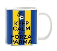 csm informatica Tazza Mug colazione personalizzabile Keep Calm e Forza gadget compatibile per il tifoso gialloblu adatta a parma nel cuore Parma