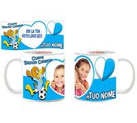 csm informatica Tazza Mug compatibile con Lazio personalizzabile Cuore Biancoazzurro Aquila Pallone. Utilizzabile anche come portapenne da scrivania compatibile tifosi Aquilotti