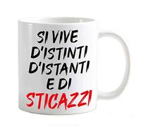 csm informatica Tazza Mug Divertente Scherzo Parolacce si vive di instanti istinti e Sticazzi