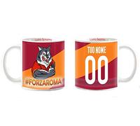 csm informatica Tazza Mug Magica gadget per tifoso giallorosso serie adatta a Roma nel cuore, personalizzabile compatibile con #forzaroma lupo Tuo nome e numero maglia