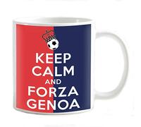 csm informatica Tazza Mug personalizzabile gadget compatibile per tifosi genoani Keep Calm e Forza rossoblu, serie città di Genova