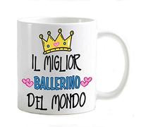 csm informatica Tazza Mug Personalizzabile Migliore del Mondo con Corona e Cuori professoni lavoro e parentela (Ballerino)