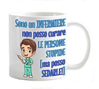 csm informatica Tazza Mug personalizzabile Non posso curare le persone stupide ma posso sedarle regalo divertente infermiere