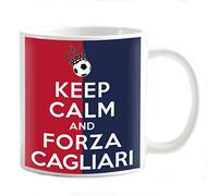 csm informatica Tazza per colazione o porta matite da scrivania Mug personalizzabile Keep Calm e Forza rossoblù Gadet compatibile con cagliari