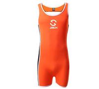 CSMARTE, Body da uomo con bretelle, da wrestling o come costume da bagno, Arancione, XL