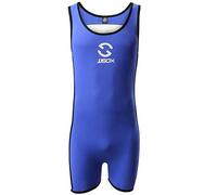 CSMARTE, Body da uomo con bretelle, da wrestling o come costume da bagno, Blu, M