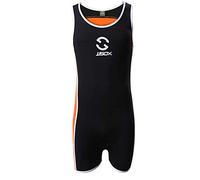 CSMARTE, Body da uomo con bretelle, da wrestling o come costume da bagno, Nero , XL