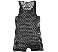 CSMARTE Body da uomo semi-trasparente per biancheria intima da notte, Nero , L
