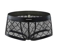 CSMARTE Uomo Slip Intimo Maschile Slip Boxer con Righe a Rete Sexy Tronchi Trasparenti