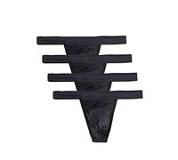 CSMARTE Uomo Tanga Mutande Perizomi Slip Morbidi Intimo (4 Nero, Small)