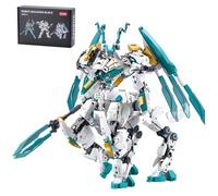 CSNRHG Cavallo Bianco Drago Samurai mech Robot Modello Cavaliere 2 in 1 Set di Mattoncini da Costruzione Giocattolo Mitico per Compleanno per Età 8+ Bambini Adulti Adolescenti 731 Pezzi