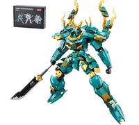 CSNRHG Green Dargon Samurai Mech Robot con Lance Lunghe Blocchi di Costruzione Set Giocattolo Mitico Compleanno per Età 8+ Bambini Adulti Adolescenti 704 Pezzi
