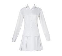 CSOCKS Anime The Promised Neverland Cosplay Costume Emma Norman Ray Camicia Bianca Pantaloni Gonna a Pieghe Completi con Parrucca per Uomo Donna