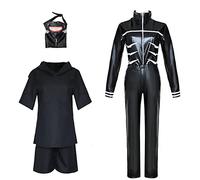 CSOCKS Tokyo Ghoul Costume Cosplay Ken Kaneki Tuta Abito Nero Uniforme da Battaglia con Maschera e Parrucca Uomo Donna