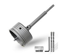 CSOOM Sega a tazza per calcestruzzo da 115 mm con prolunga SDS-Plus da 220 mm, set di seghe a tazza per calcestruzzo, 4 punte di centraggio da 8 x 110 mm, punta in metallo duro, 2 punte di centraggio